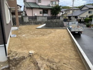 新築外構工事　福岡県宗像市　真砂土整地　真砂土整地過程