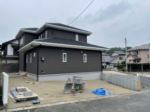 新築外構工事　福岡県宗像市　ブロック積