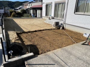 リフォーム外構工事　福岡県宗像市　掘削