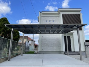 新築外構工事　福岡県古賀市　カーポート取付