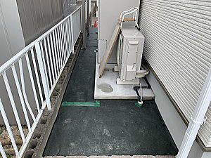 新築外構工事 福岡県粕屋郡 防草シート貼り