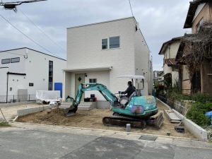 新築外構工事　福岡市南区　掘削過程