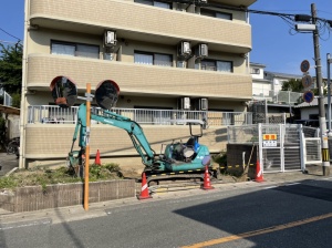 リフォーム外構工事　福岡市東区　フェンス・ブロック解体過程