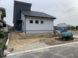 新築外構工事　福岡県宗像市　掘削過程