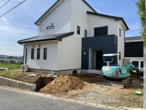 新築外構工事　福岡市東区　掘削過程