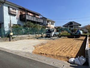 先行工事　福岡県古賀市　ブロック工事　埋め戻し