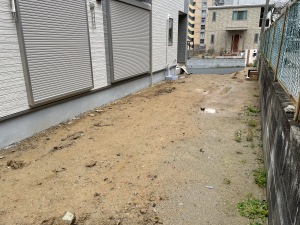 新築外構工事　福岡県宗像市　真砂土整地　着工前