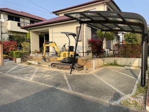 リフォーム外構工事　福岡県古賀市　樹木撤去　ブロック解体