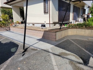リフォーム外構工事　福岡県古賀市　コンクリート刷毛引き