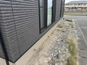 新築外構工事 福岡市早良区 防草シート砂利敷工事 着工前