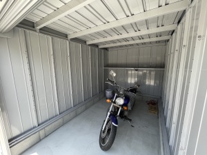エクステリア施工例　福岡県宗像市　バイクガレージ設置
