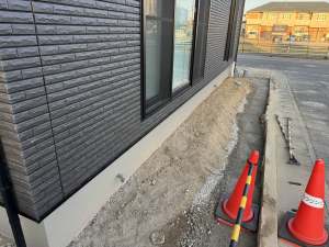 新築外構工事 福岡市早良区 防草シート砂利敷工事 不陸調整