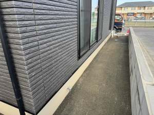 新築外構工事 福岡市早良区 防草シート砂利敷工事 散水+転圧