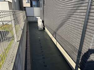 新築外構工事 福岡市早良区 防草シート砂利敷工事 防草シート貼り