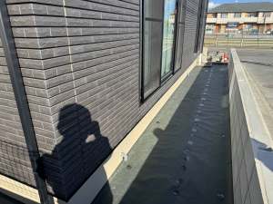 新築外構工事 福岡市早良区 防草シート砂利敷工事 防草シート貼り